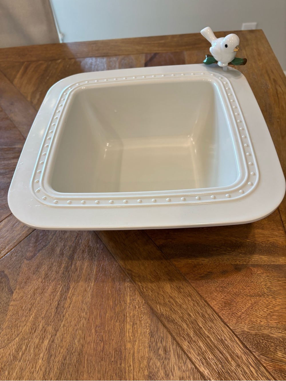 Autographed Nora Fleming Cream Square Dish
